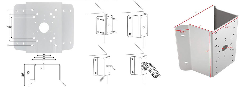 Soporte esquinero para camaras de vigilancia logitech, canon, sony,etc